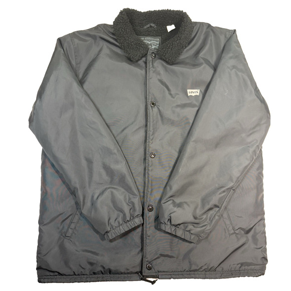 Levi's Other - Levi’s Coach Jacket Men’s XXL Black Sherpa Fleece Lined Snap Water Repellent